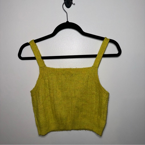 WILD FABLE Yellow Knitted Cropped Tank - Picture 2 of 3